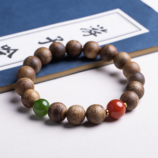 XY0323沉香+南红碧玉手串 商品图4