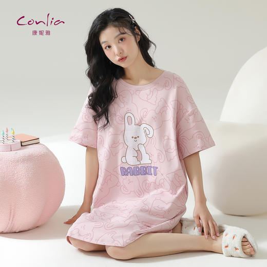 康妮雅女式短袖睡裙 商品图3