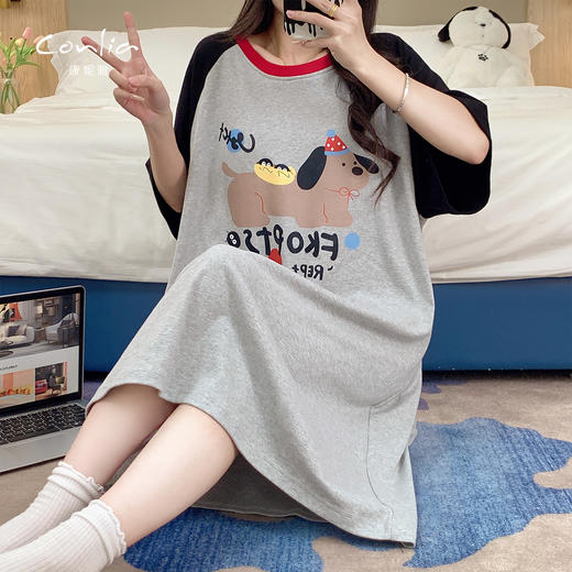 康妮雅女式短袖睡裙 商品图2