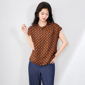 「高货wl」全新升级【铂金会员266/天猫359/差价93】(60302)洛诗琳复古优雅老钱风上衣2025夏季斜襟盘扣中式印花T恤