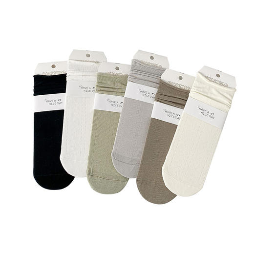 【小卷边袜】春夏袜休闲中棉质长筒袜防臭吸汗棉质双针薄款透气女袜 商品图4