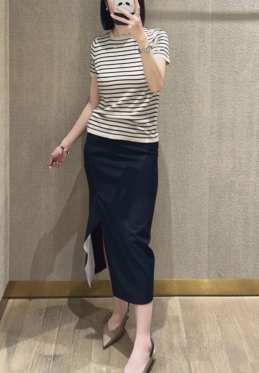 628-2渠道货 smax 超细高支绵羊毛 不一样的条纹针织短袖 温润细腻干爽 奢侈体感 商品图6