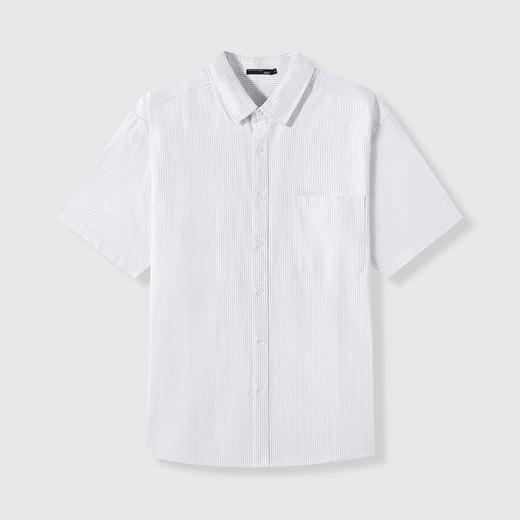 GXG男装【条纹撞色】25夏季翻领贴袋通勤纯棉休闲男式短袖衬衫K&C 商品图7