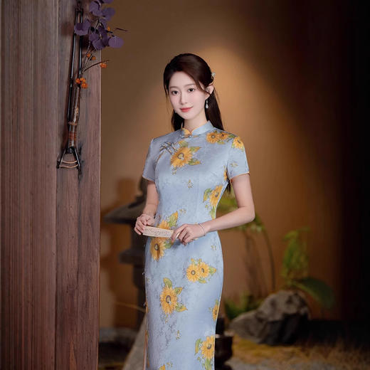 复古民国风夏季2025年新款少女年轻款高级感长款旗袍GJS9330 商品图3
