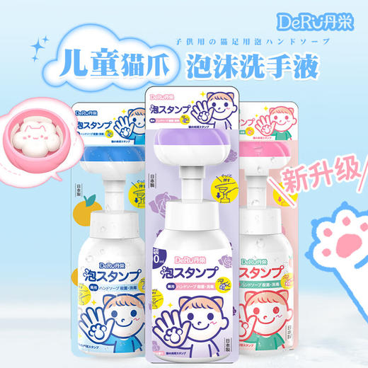 DeRU丹之荣 日本进口儿童猫爪泡泡洗手液花果香抗菌去污 300ml/瓶 商品图0