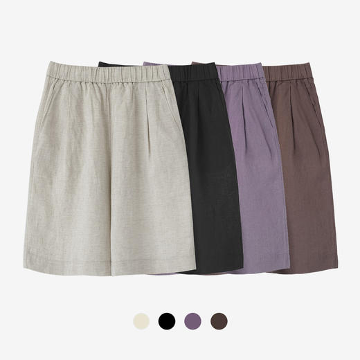 【莱赛尔﹢麻】显瘦百慕大天丝亚麻休闲五分裤薄款 商品图2