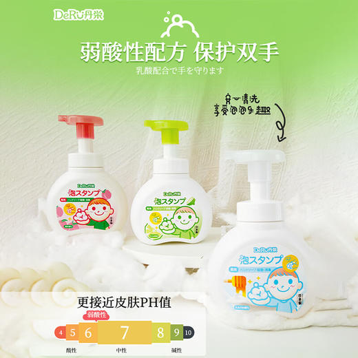 DeRU丹之荣日本宝宝洗手液儿童泡沫按压抑菌温和不刺激洗手液250ml/瓶 商品图1