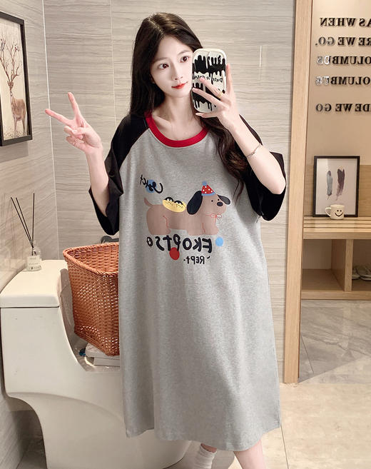 康妮雅女式短袖睡裙 商品图6