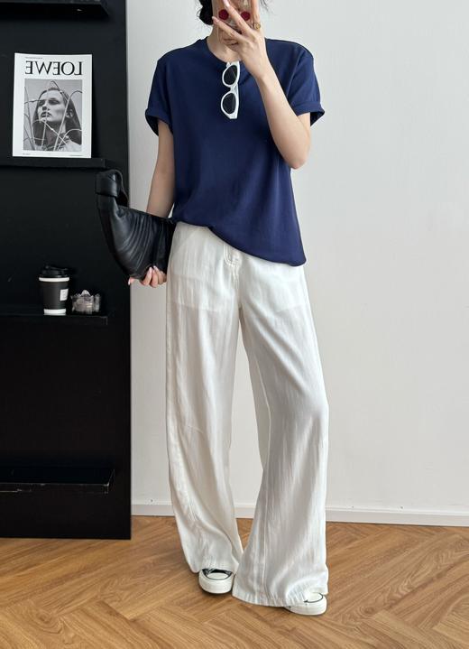 定染抗脏显白显瘦暮色净版基础蓝T恤 商品图9