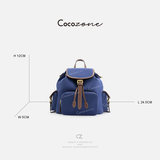 COCO ZONE 刘一一 复古设计感简约大容量休闲双肩包CD2A0163 商品图1