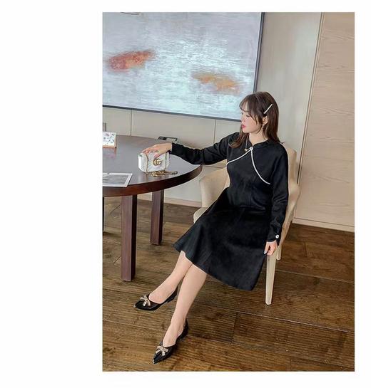 【诗铭洛可】W509旗袍手工钉珠连衣裙B21-1 商品图3