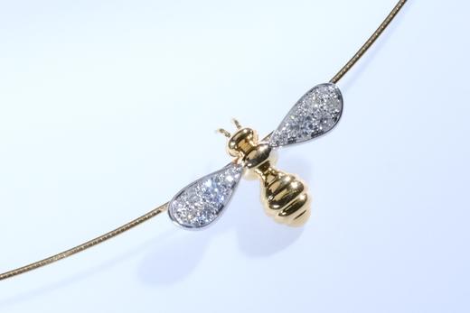 18K 镶钻小蜜蜂项圈 商品图0