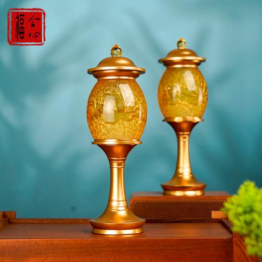 【黄老师推荐】古法琉璃莲花灯一对 商品图1