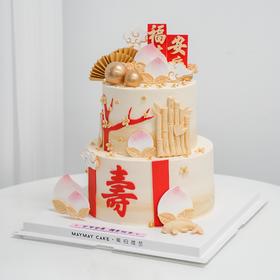 双层|福寿安康蛋糕【B4223】