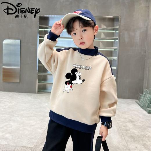 迪士尼儿童加绒卫衣一体绒男童打底衫冬季2023新款冬装大童保暖衣 商品图6
