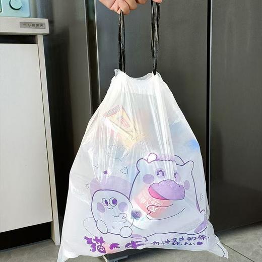 e洁垃圾袋猫爪牛国标家用加厚款手提式宿舍厨房塑料袋巨厚加厚款 商品图2