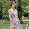OLrain欧芮儿2025夏季新款紫色浪漫法式印花设计连衣裙女 商品缩略图2