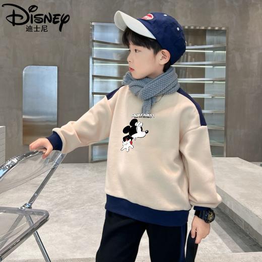 迪士尼儿童加绒卫衣一体绒男童打底衫冬季2023新款冬装大童保暖衣 商品图5