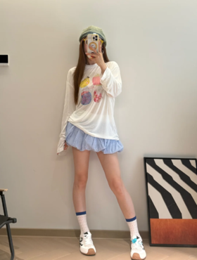 <曾小咸推荐>  水果印花罩衫长袖T 日常119/件 活动价89.99/件！！