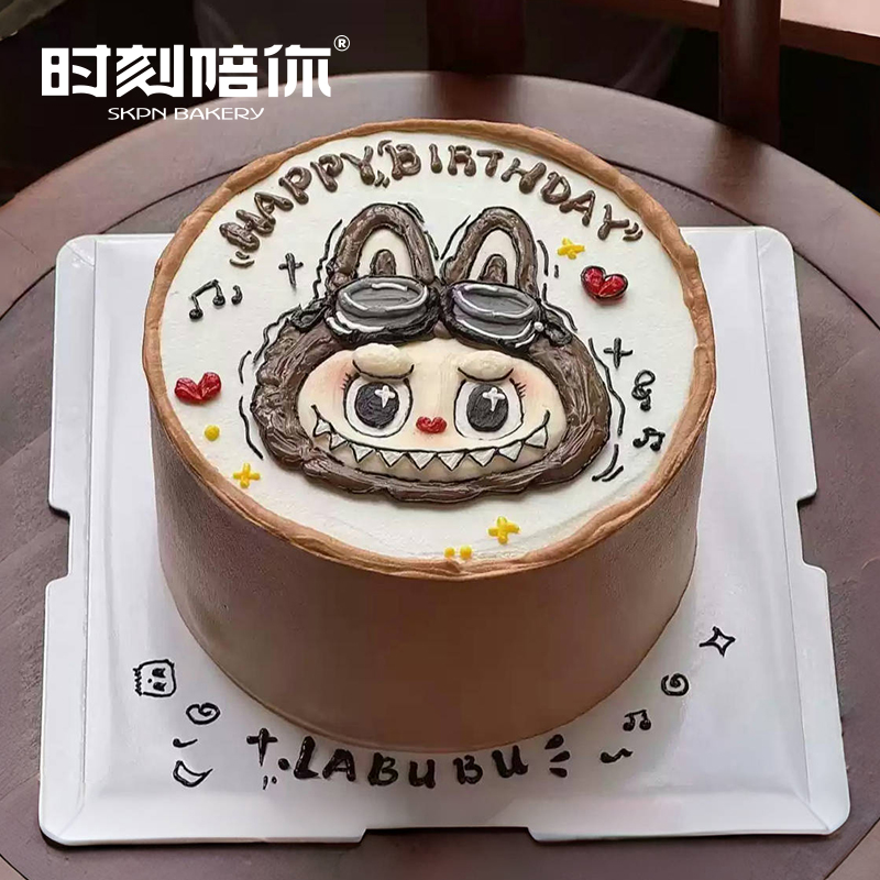 网红卡通拉布布 生日蛋糕