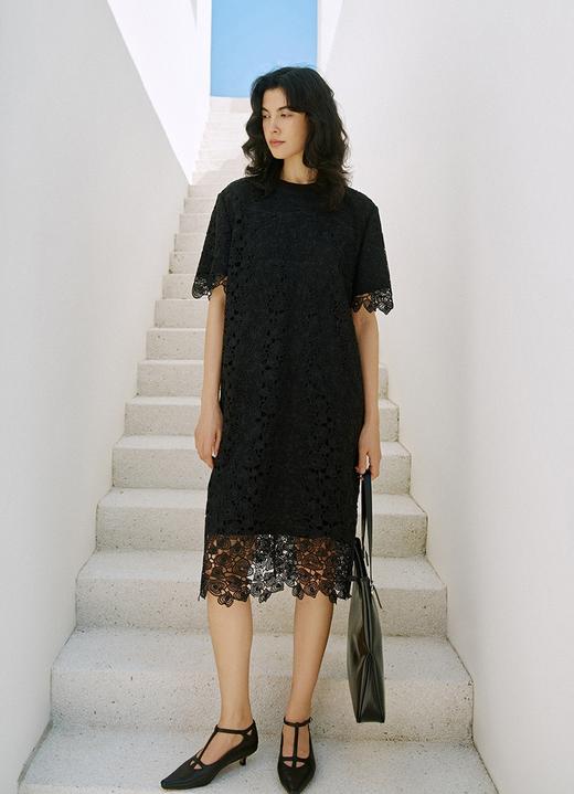 重工镂空花纹钩花时尚茧型法式雅致连衣裙 商品图5