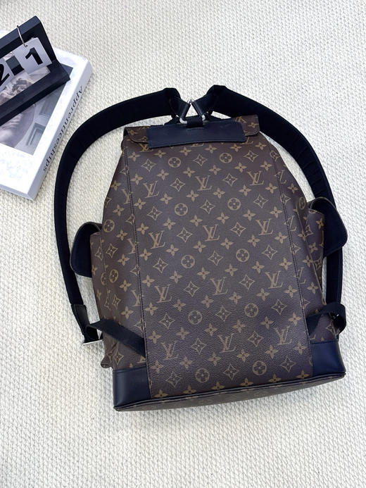 Lv 中号 老花拼皮 Christopher 翻盖  扣式 双肩包 商品图1