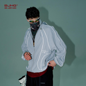 BJHG不计后果 UPF100反光连帽防晒服外套男夏季运动防晒衣外套女