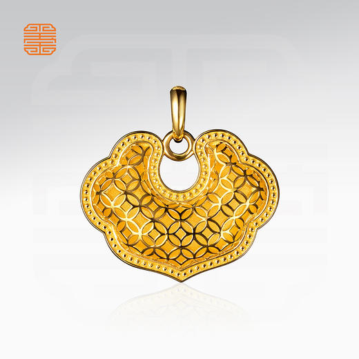 玺匠金铺《足金花丝如意》足金9999黄金吊坠 吉祥饰品挂件 商品图2
