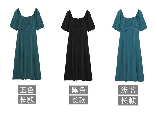 【诗铭洛可】（长款）W597连衣裙方领蜂巢褶公主裙C6-2 商品图6