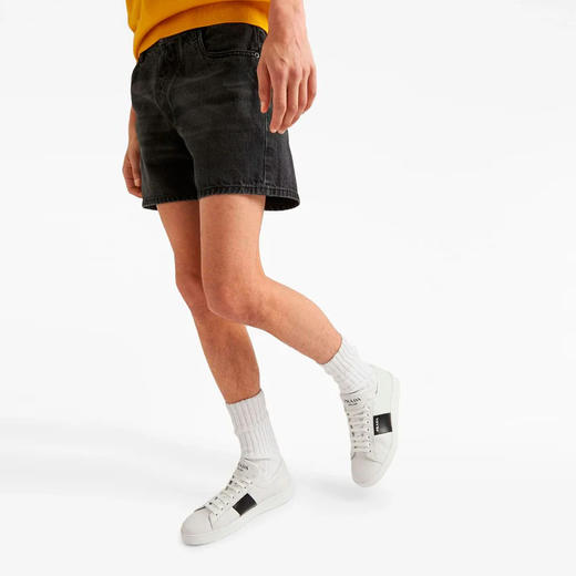 PRADA 普拉达 男士字母徽标印花系带皮革休闲运动鞋 混色 2EE389 QSZ F0964 商品图3