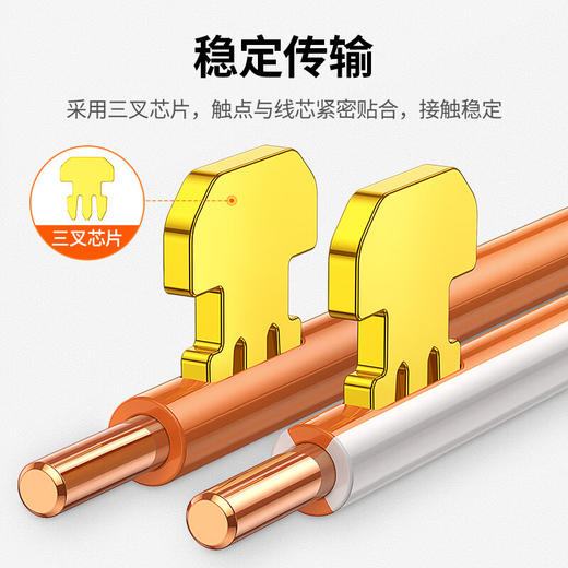 爆款★热销@工程包检【H65黄铜+FU镀金+镀镍大三叉芯片】加厚镀金层过FLUKE福禄克测试水晶头5类RJ45千兆网络接头电脑网线POE供电 监控工程传输千兆高速传输数据中心机房网络布线一站式采购 商品图3