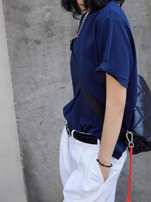 定染抗脏显白显瘦暮色净版基础蓝T恤 商品图3