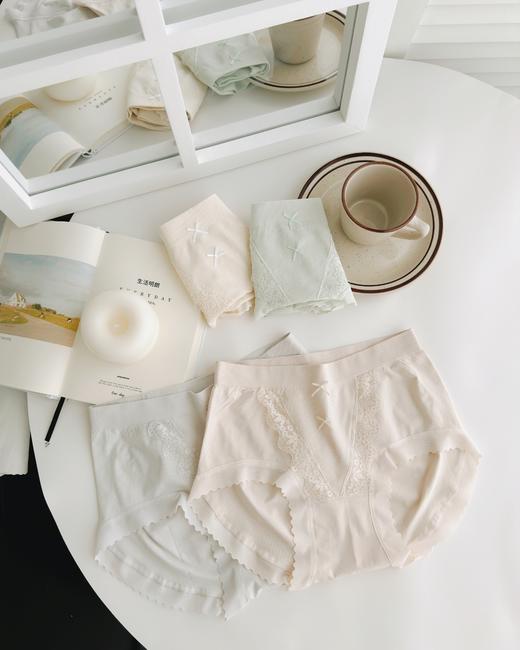 女士中高腰蕾丝花边点缀无缝内裤8689/1363/1367 商品图9