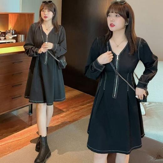 【诗铭洛可】XCA374连衣裙鱼骨明线显瘦连衣裙C4-1 商品图0