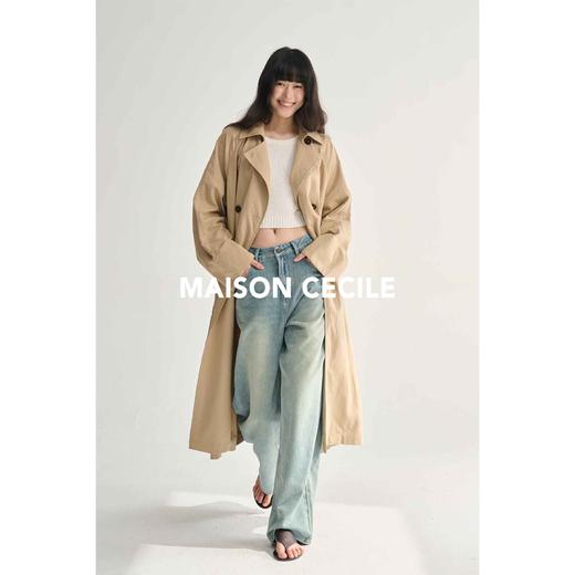 MAISON CECILE两色/宽松随性复古双门襟设计腰带款长风衣 商品图4