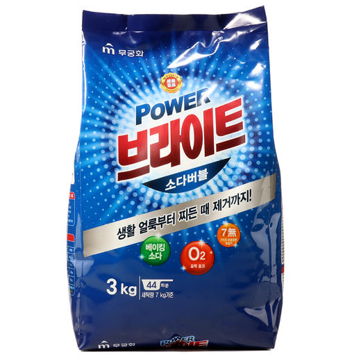 韩国进口無瑾花护色亮白强力去污去渍洗衣粉滚筒波轮通用无磷洗衣粉1kg/袋 商品图3