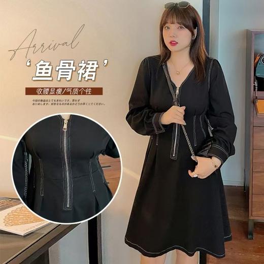 【诗铭洛可】XCA374连衣裙鱼骨明线显瘦连衣裙C4-1 商品图2