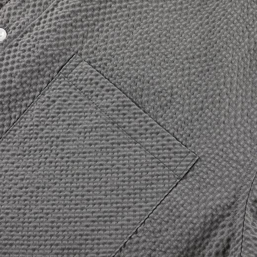 GXG男装25夏季简约纯色华夫格肌理百搭翻领工装休闲男式短袖衬衫K&C 商品图6