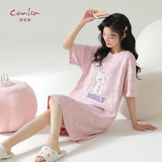 康妮雅女式短袖睡裙 商品图0
