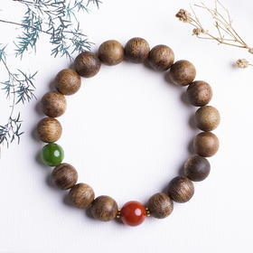 XY0323沉香+南红碧玉手串