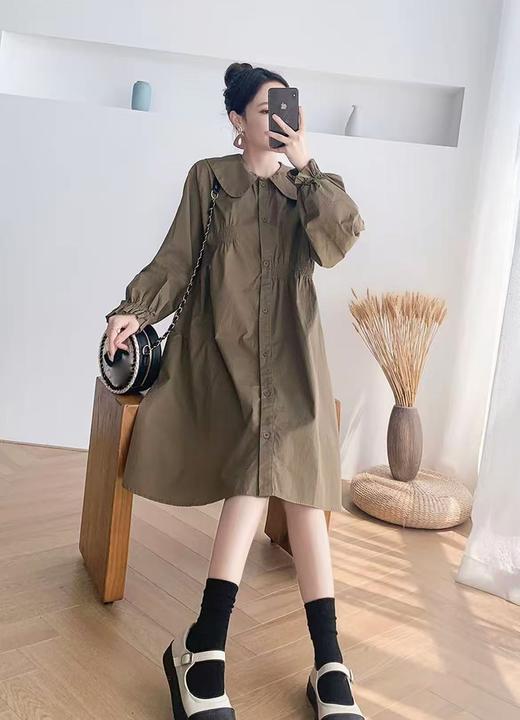 双十二福利！【诗铭洛可】2221连衣裙韩版慵懒风翻领连衣裙 商品图4