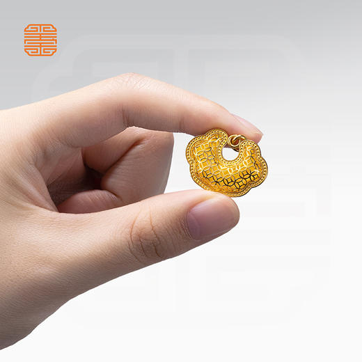 玺匠金铺《足金花丝如意》足金9999黄金吊坠 吉祥饰品挂件 商品图5