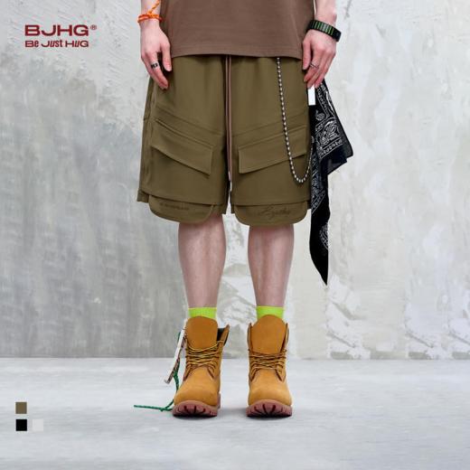 BJHG不计后果大口袋工装短裤男夏季2025新款潮牌假两件休闲五分裤 商品图0