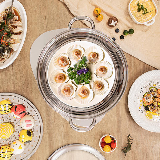 康巴赫蒸味鲜系列易收纳大容量不锈钢蒸锅 商品图7