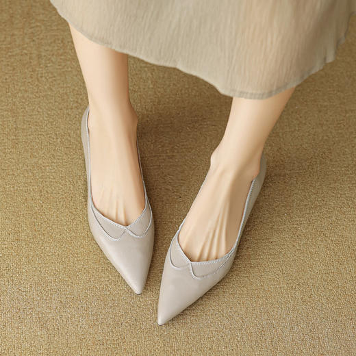 【预售5天】法式绝美超软羊皮单鞋新款尖头细跟气质真皮高跟鞋女鞋YCJX&HC-8100 商品图2