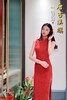 【金绡焰】红色提花工艺无袖气质百搭旗袍 商品缩略图1