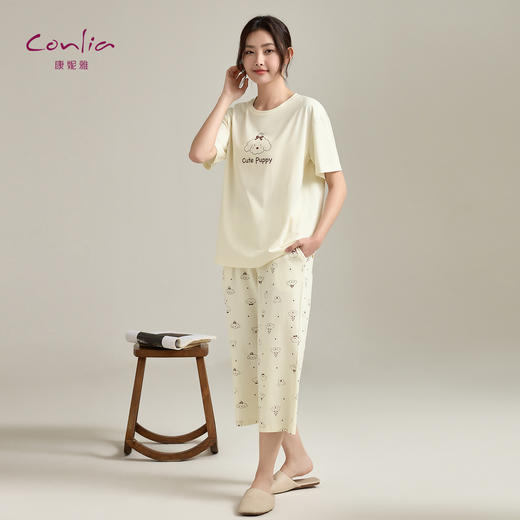 康妮雅女式短袖中裤套头套装 商品图5