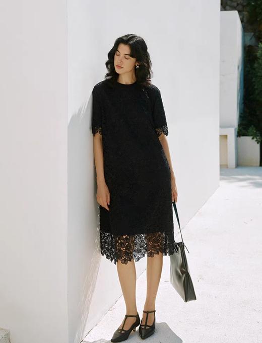 重工镂空花纹钩花时尚茧型法式雅致连衣裙 商品图6