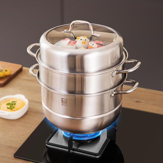 康巴赫蒸味鲜系列易收纳大容量不锈钢蒸锅 商品图3