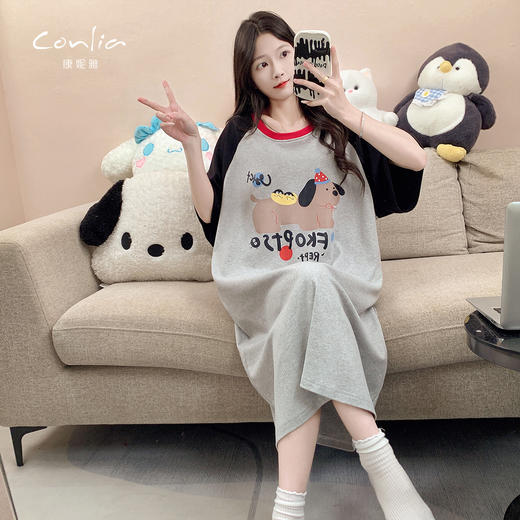康妮雅女式短袖睡裙 商品图5